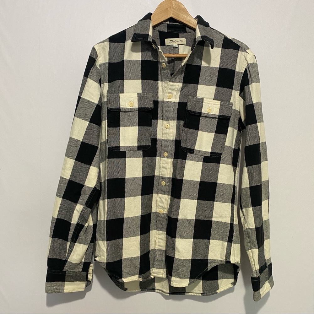 Madewell Buffalo Plaid Shirt Sml 100% Cotton Button Front Classic Fit Women's